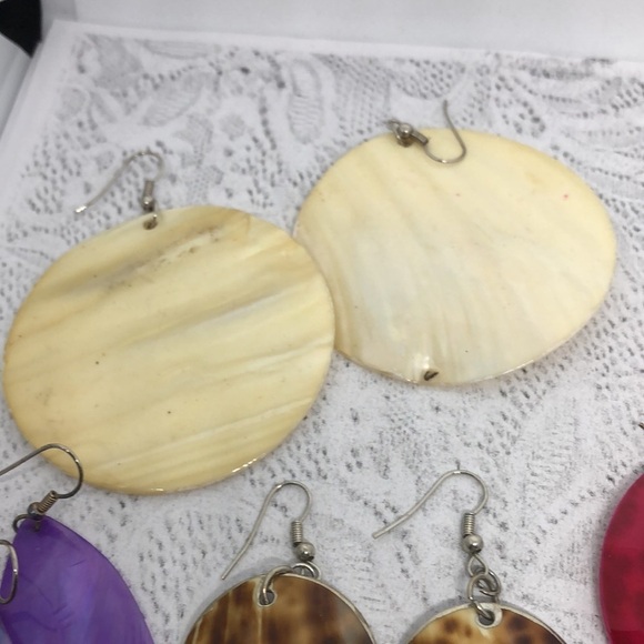 BUNDLE lot 7 shell earrings boho beach costal summer fun statement dangle drop. - Picture 8 of 11
